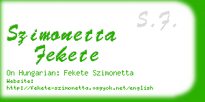 szimonetta fekete business card
